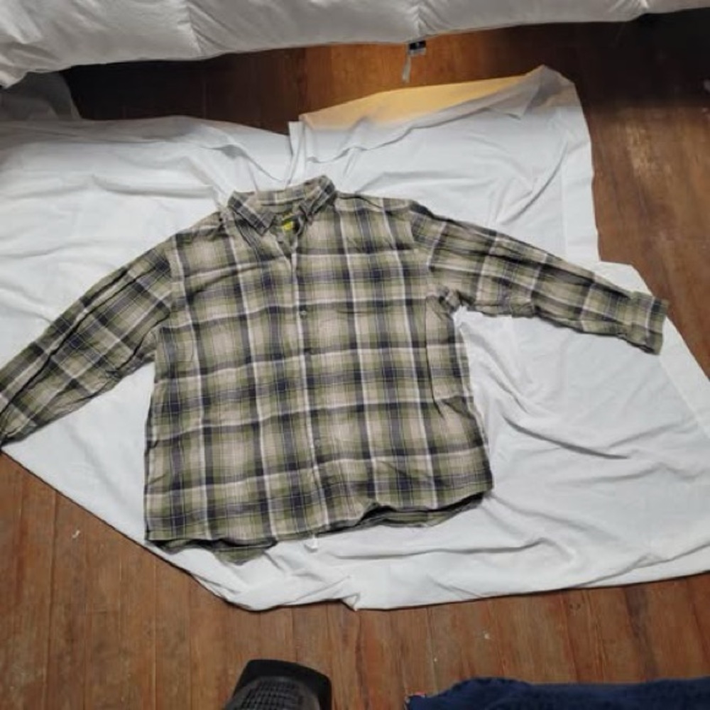 Cabela's Olive Plaid Lightweight Shirt Jacket